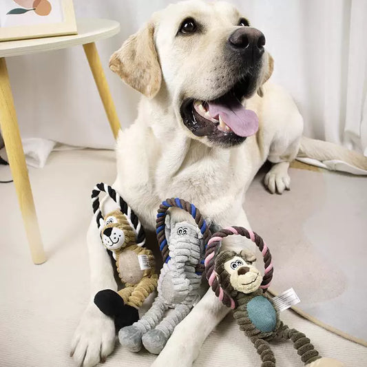 Animal Plush Dog Toy with Sound – Large Dog Interactive Chew Toy